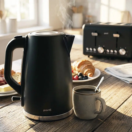 Pronti Silver Noir Collection 1.7L Electric Kettle - Appliances > Kitchen Appliances > Kettles