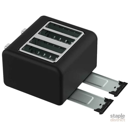 Pronti Silver Noir Collection 4 Slice Toaster with Dual Controls - Appliances > Kitchen Appliances > Toasters & Grills