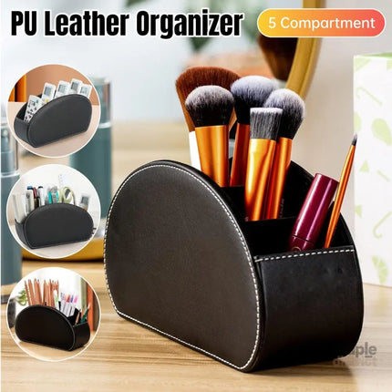PU Leather Desktop Organiser Remote Control Office Cosmetic Storage Box Holder - Baby & Kids > Kid’s Furniture > Toy