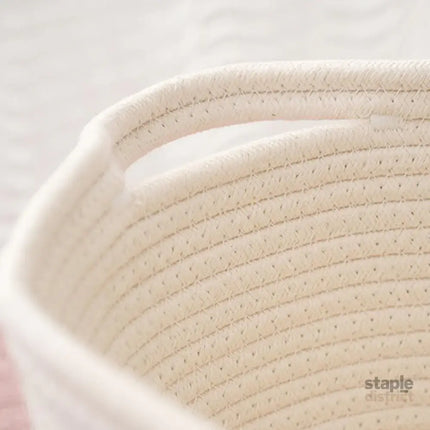Rainbow Cotton Rope Storage Basket Handheld Desktop Organizer Large Basket - Baby & Kids > Kid’s Furniture > Toy Boxes