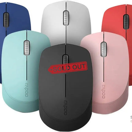 RAPOO M100 2.4GHz & Bluetooth 3 / 4 Quiet Click Wireless Mouse Blue - 1300dpi Connects up to 3 Devices Up to 9 months