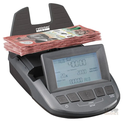Ratiotec Digital Coin Note Money Counter Currency Scales Australian Notes Portable - Made In Germany - Commercial >