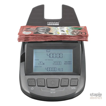 Ratiotec Digital Coin Note Money Counter Currency Scales Australian Notes Portable - Made In Germany - Commercial >
