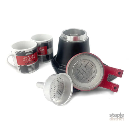 Red Mini Expresso 2Cups Ceramics Coffee Maker Moka Coffee Maker Italian Classic - Appliances > Kitchen Appliances >