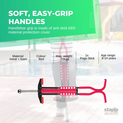 Red Pogo Stick Kids - Childrens Jumping Jackhammer Exercise Hopper Toy - Baby & Kids > Baby & Kid’s Toys > Outdoor Play