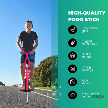 Red Pogo Stick Kids - Childrens Jumping Jackhammer Exercise Hopper Toy - Baby & Kids > Baby & Kid’s Toys > Outdoor Play