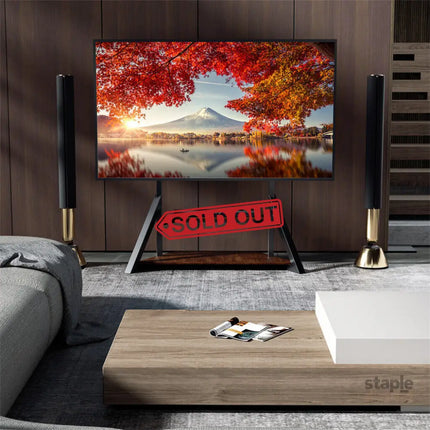 Reinforced Metal 40-100’’ Tv Floor Stand 2 Tier Shelf Tv Mount Adjustable Height - Appliances > TV > TVs & Accessories