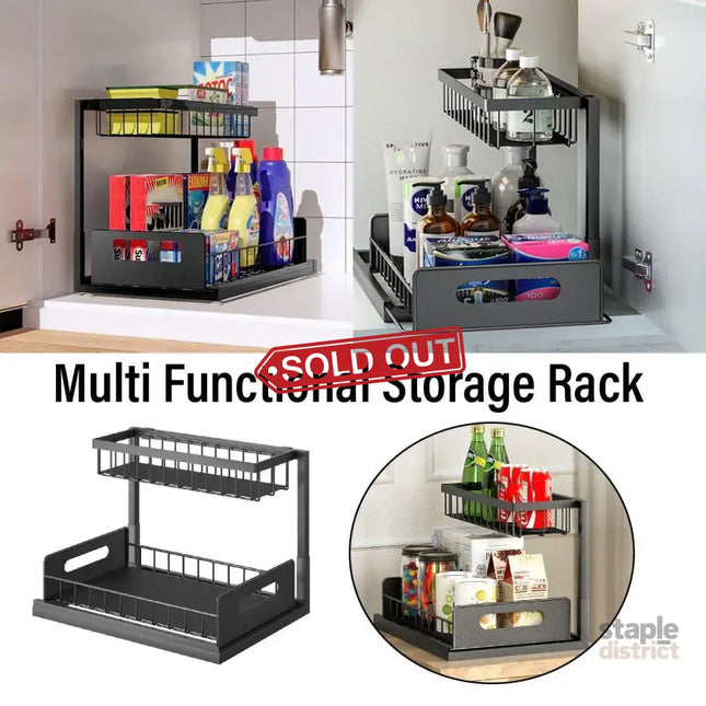 Removable Kitchen Cabinet Sink Storage Rack with Drawable Basket Organizer Shelf - Baby & Kids > Kid’s Furniture > Toy