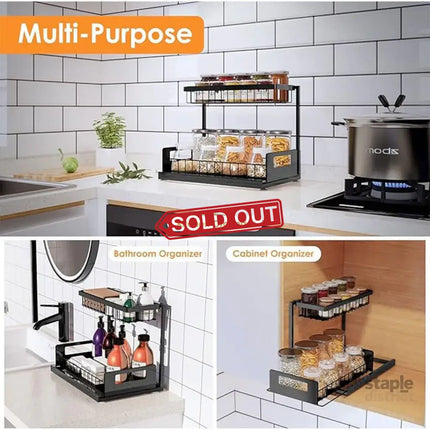 Removable Kitchen Cabinet Sink Storage Rack with Drawable Basket Organizer Shelf - Baby & Kids > Kid’s Furniture > Toy
