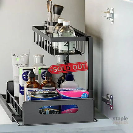 Removable Kitchen Cabinet Sink Storage Rack with Drawable Basket Organizer Shelf - Baby & Kids > Kid’s Furniture > Toy