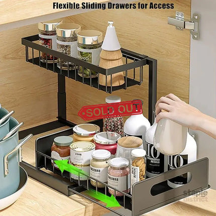 Removable Kitchen Cabinet Sink Storage Rack with Drawable Basket Organizer Shelf - Baby & Kids > Kid’s Furniture > Toy