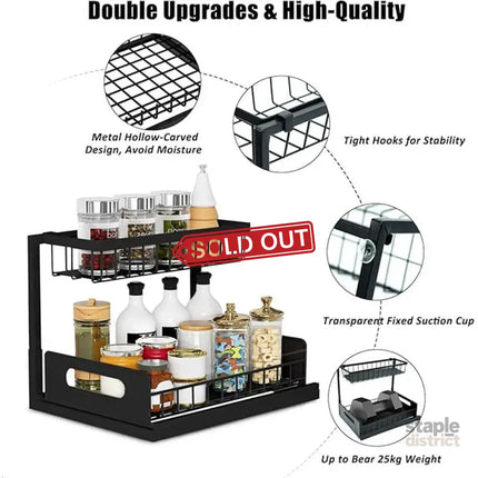 Removable Kitchen Cabinet Sink Storage Rack with Drawable Basket Organizer Shelf - Baby & Kids > Kid’s Furniture > Toy