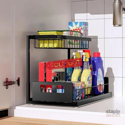 Removable Kitchen Cabinet Sink Storage Rack with Drawable Basket Organizer Shelf - Baby & Kids > Kid’s Furniture > Toy
