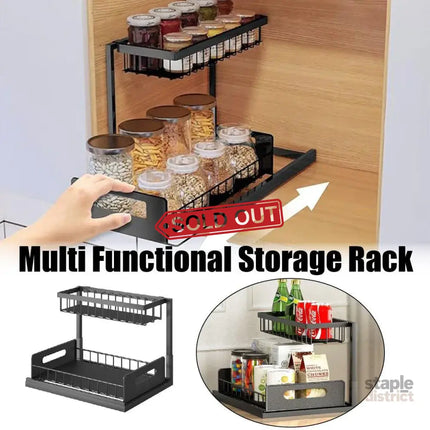 Removable Kitchen Cabinet Sink Storage Rack with Drawable Basket Organizer Shelf - Baby & Kids > Kid’s Furniture > Toy