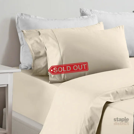 Renee Taylor 1500 Thread count Cotton Blend Sheet sets King Ivory-1951134873129455616