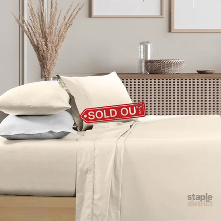 Renee Taylor 1500 Thread count Cotton Blend Sheet sets King Ivory-1951134873129455617