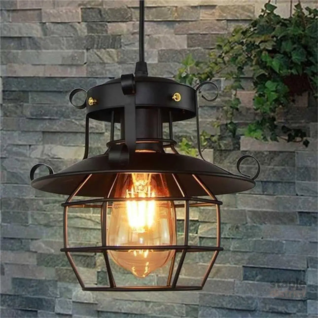 Retro Iron Cage Chandelier Personality Bar Cafe Decorative Light without Light Source - Home & Garden > Lighting >