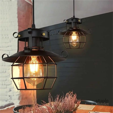 Retro Iron Cage Chandelier Personality Bar Cafe Decorative Light without Light Source - Home & Garden > Lighting >