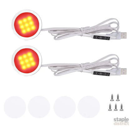 RGB Single LED Kitchen Under Cabinet Puck Light,Color Changing LED Under Cabinet Lights Kit,Aluminum Slim Multi Color