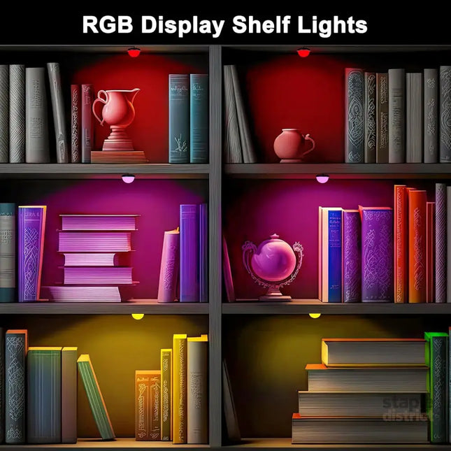 RGB Single LED Kitchen Under Cabinet Puck Light,Color Changing LED Under Cabinet Lights Kit,Aluminum Slim Multi Color