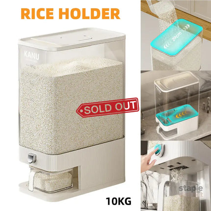Rice Cereal Dispenser 10KG Grain Container Auto Food Storage Box Measuring Cup - Commercial > Packaging > Postage
