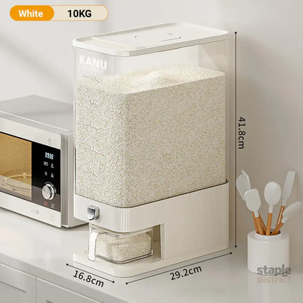 Rice Cereal Dispenser 10KG Grain Container Auto Food Storage Box Measuring Cup - Commercial > Packaging > Postage