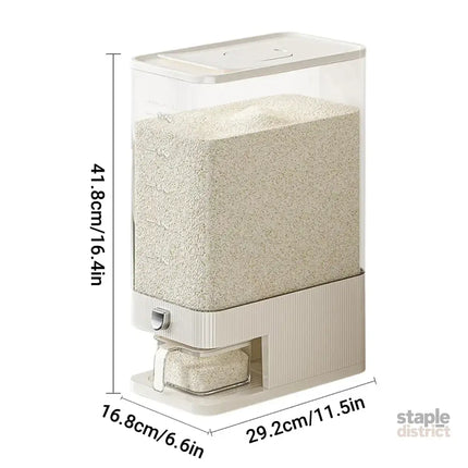 Rice Cereal Dispenser 10KG Grain Container Auto Food Storage Box Measuring Cup - Commercial > Packaging > Postage
