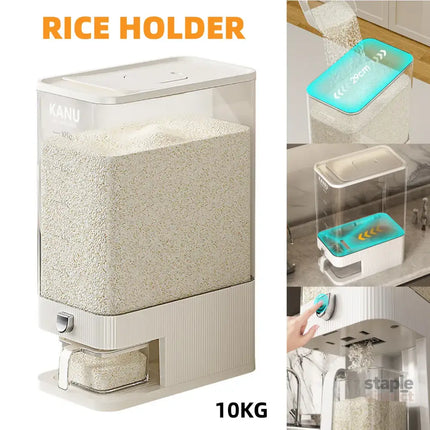 Rice Cereal Dispenser 10KG Grain Container Auto Food Storage Box Measuring Cup - Commercial > Packaging > Postage