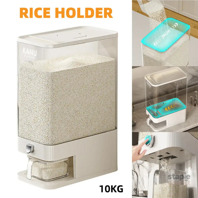 Rice Cereal Dispenser 10KG Grain Container Auto Food Storage Box Measuring Cup - Commercial > Packaging > Postage