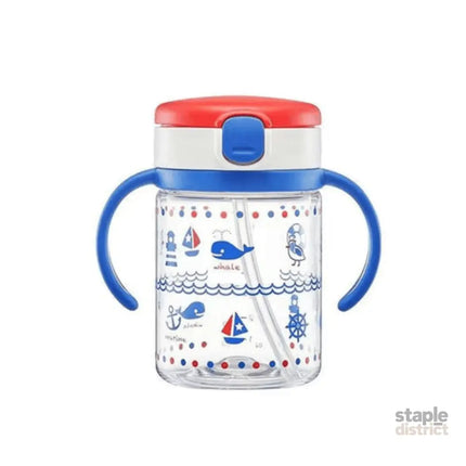 Richell - Aqulea Clear Straw Bottle Mug 200ml Blue Ocean-2006733336256581632