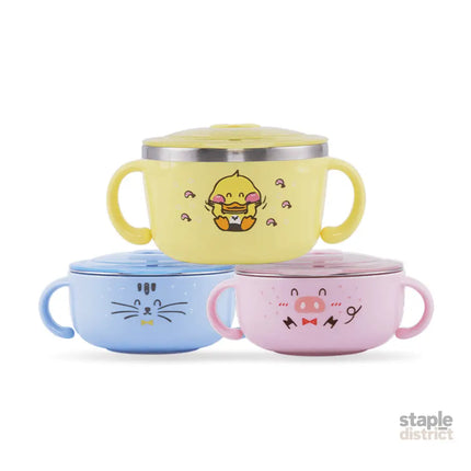 Richell Stainless Steel Bowl 370ml Pink-2006733336713760772