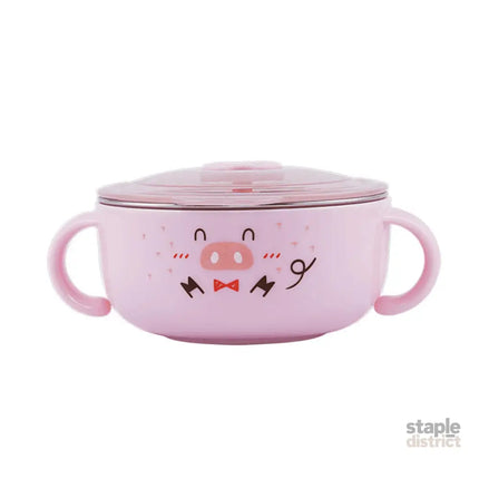 Richell Stainless Steel Bowl 370ml Pink-2006733336713760768