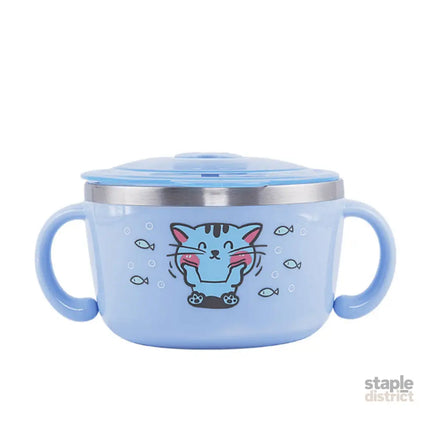 Richell Stainless Steel Bowl 480ml Blue-2006733338634752000