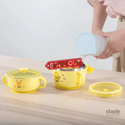 Richell Stainless Steel Bowl 480ml Yellow-2006733337028333571