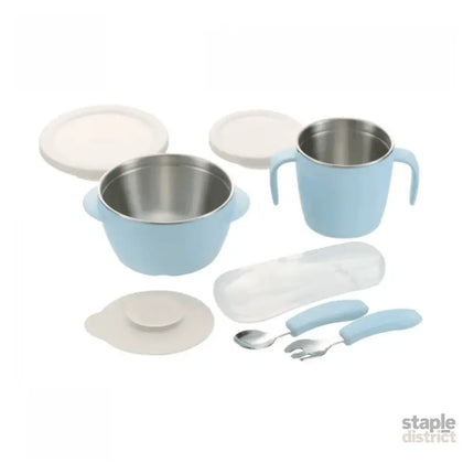 RICHELL TLI Stainless steel Feeding Set Blue-2006733337355489280