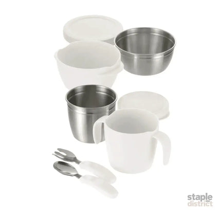 RICHELL TLI Stainless steel Feeding Set Blue-2006733337355489283