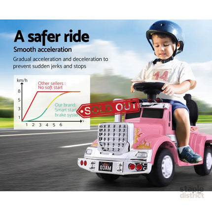 Rigo Kids Electric Ride On Car Truck Motorcycle Motorbike Toy Cars 6V Pink - Baby & Kids > Ride On Cars Go-karts &