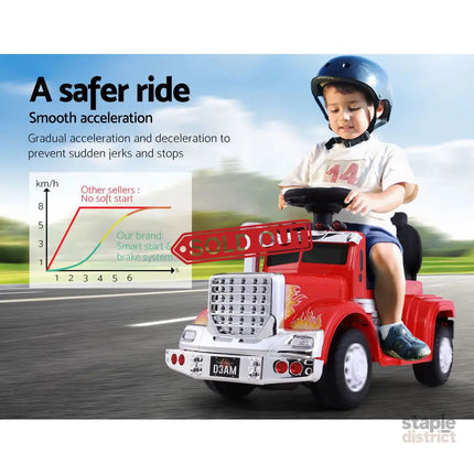 Rigo Kids Electric Ride On Car Truck Motorcycle Motorbike Toy Cars 6V Red - Baby & Kids > Ride On Cars Go-karts & Bikes