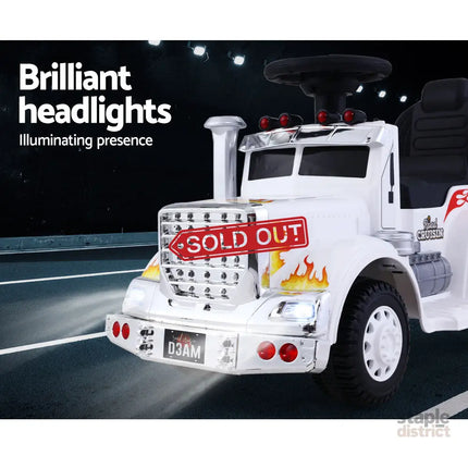 Rigo Kids Electric Ride On Car Truck Motorcycle Motorbike Toy Cars 6V White - Baby & Kids > Ride On Cars Go-karts &