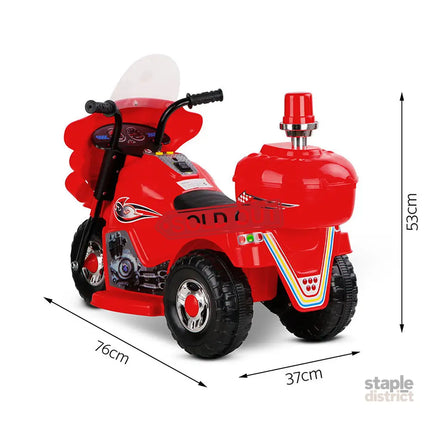 Rigo Kids Electric Ride On Police Motorcycle Motorbike 6V Battery Red - Baby & Kids > Ride On Cars Go-karts & Bikes >