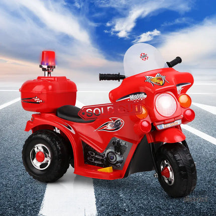 Rigo Kids Electric Ride On Police Motorcycle Motorbike 6V Battery Red - Baby & Kids > Ride On Cars Go-karts & Bikes >