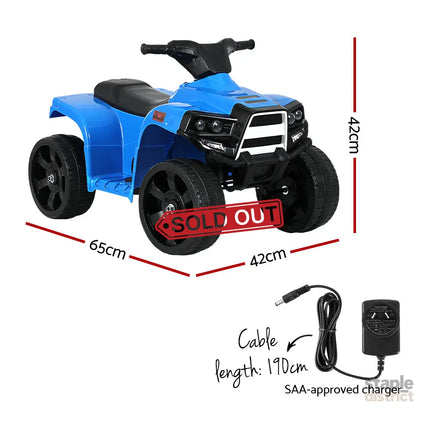 Rigo Kids Ride On ATV Quad Motorbike Car 4 Wheeler Electric Toys Battery Blue - Baby & Kids > Ride On Cars Go-karts &