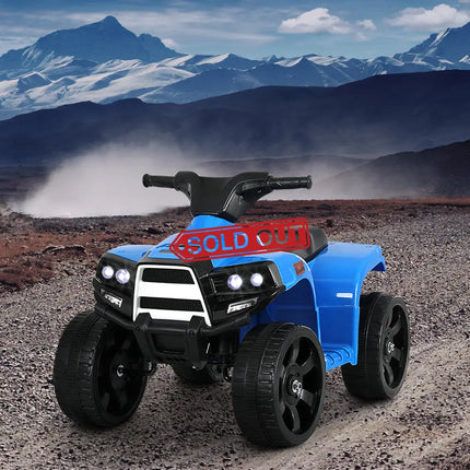 Rigo Kids Ride On ATV Quad Motorbike Car 4 Wheeler Electric Toys Battery Blue - Baby & Kids > Ride On Cars Go-karts &