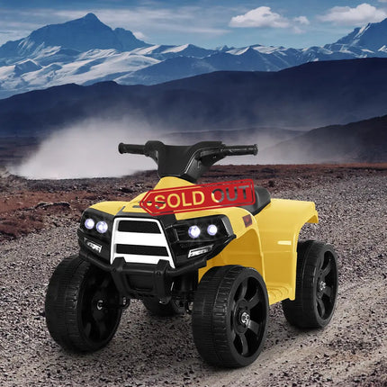 Rigo Kids Ride On ATV Quad Motorbike Car 4 Wheeler Electric Toys Battery Yellow - Baby & Kids > Ride On Cars Go-karts &