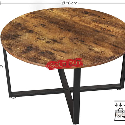 Round Coffee Table Rustic Brown and Black - Furniture > Outdoor > Outdoor Dining Sets