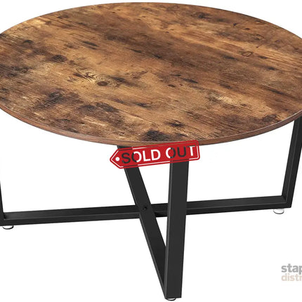 Round Coffee Table Rustic Brown and Black - Furniture > Outdoor > Outdoor Dining Sets