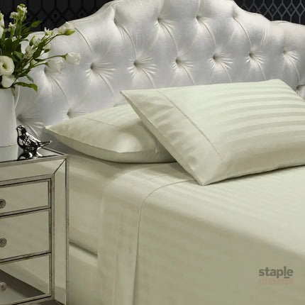 Royal Comfort 1200 Thread count Damask Stripe Cotton Blend sheet sets King Pebble-1951134870528987136