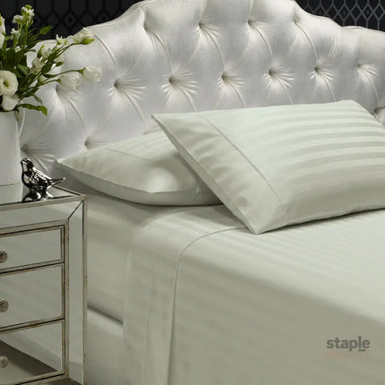 Royal Comfort 1200 Thread count Damask Stripe Cotton Blend sheet sets Queen Silver-1951134866833805312