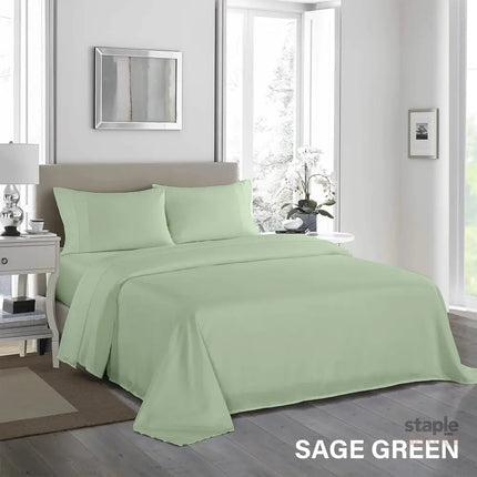 Royal Comfort - 1200TC Ultrasoft 4 Pc Sheet Set - Double - Sage Green-1951134880259772421