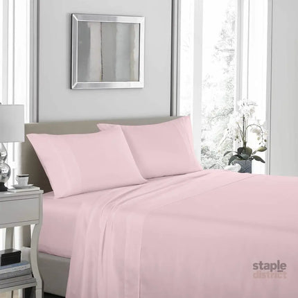 Royal Comfort - 1200TC Ultrasoft 4 Pc Sheet Set - King - Soft Pink-1951134881228656641